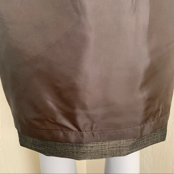 LAFAYETTE 148 NEW YORK Wool Blend Pencil Skirt Black Gold Metallic Shimmer - Picture 15 of 16